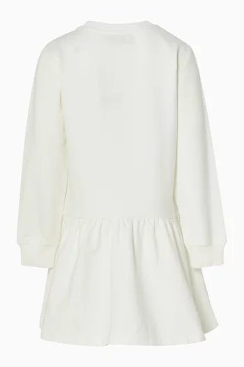 Teddy Bear Holding Hearts Dress in Cotton Blend