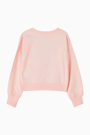 Teddy Bear Holding Hearts Sweatshirt in Cotton Blend