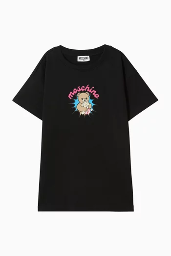 Teddy Popcorn T-shirt Dress in Cotton