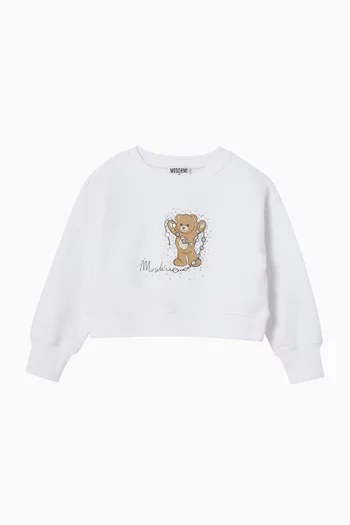 Teddy Print Sweatshirt in Cotton