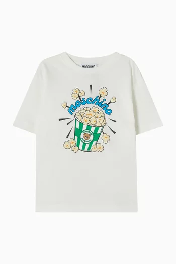 Popcorn Print T-Shirt in Cotton