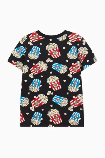 Popcorn Print T-shirt in Cotton