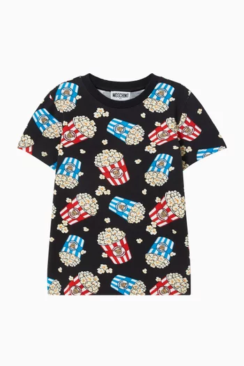 Popcorn Print T-shirt in Cotton