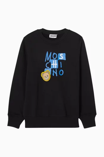 Teddy Bear Logo Sweatshirt in Cotton Blend