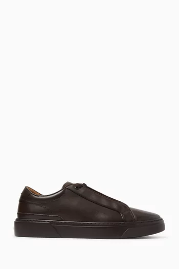 Concealed-lacing Sneakers in Leather