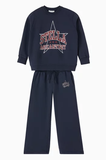 Logo Wide-leg Sweatpants in Cotton-fleece