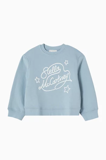 Logo Embroidered Sweatshirt in Cotton-fleece