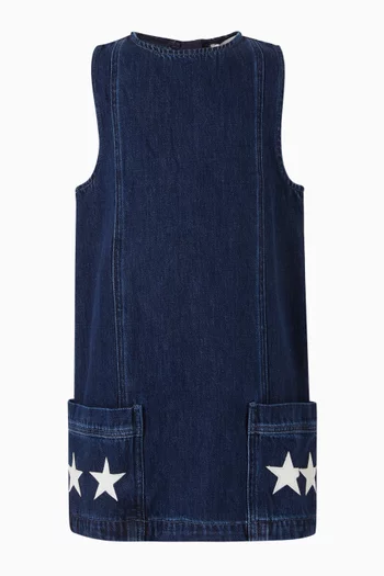 Star Patchwork Sleeveless Dress in Cotton