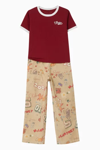 Logo-embroidered Ringer T-shirt in Cotton
