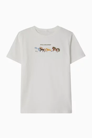 Horse Print T-shirt in Cotton