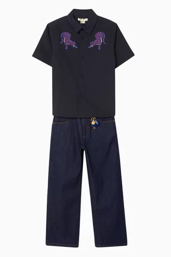 Straight-leg Keychain Jeans in Denim