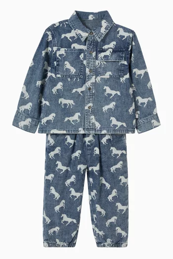 Horse-print Jeans in Denim