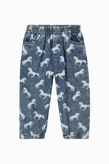 Horse-print Jeans in Denim