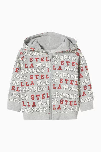 Logo Zip Hoodie in Cotton