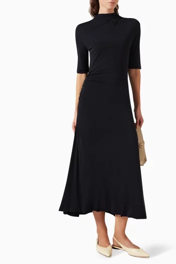 Eylais Draped Dress in Matte-jersey