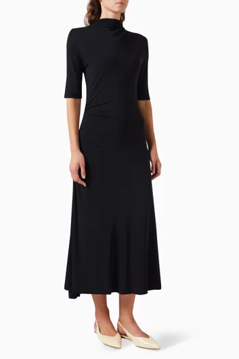 Eylais Draped Dress in Matte-jersey