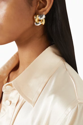 Woven Square Earrings in 14kt Gold-dipped Brass