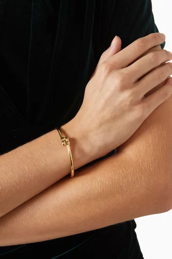 Slim Woven Square Bangle in 14kt Gold-plated Steel