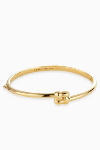 Slim Woven Square Bangle in 14kt Gold-plated Steel