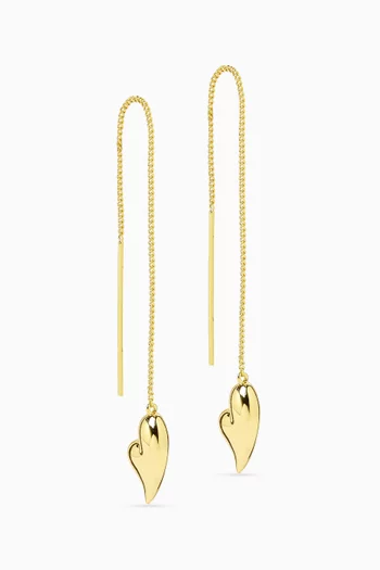 Puffy Heart Thread Earrings in 14kt Gold-dipped Brass