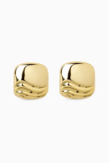 Rue Square Earrings in 14kt Gold-dipped Brass