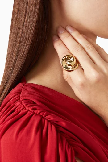 Renzo Swirl Ring in 14kt Gold-plated Steel