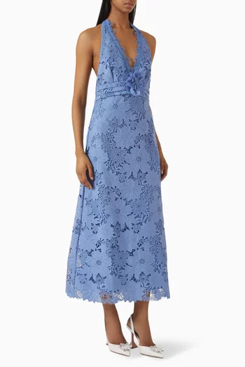 Odette Halterneck Dress in Lace