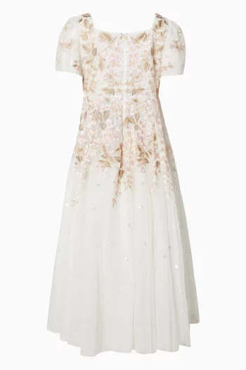 Wisteria Dot Embroidered Gown
