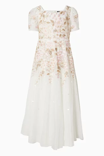 Wisteria Dot Embroidered Gown