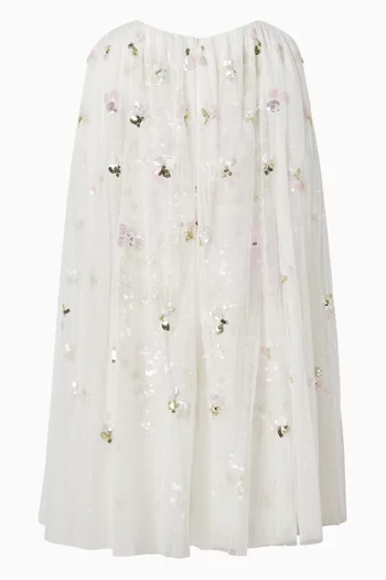 Wisteria Sequin-embellished Cape Dress