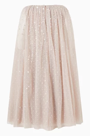 Moonlight Sequin-embellished Cape Dress