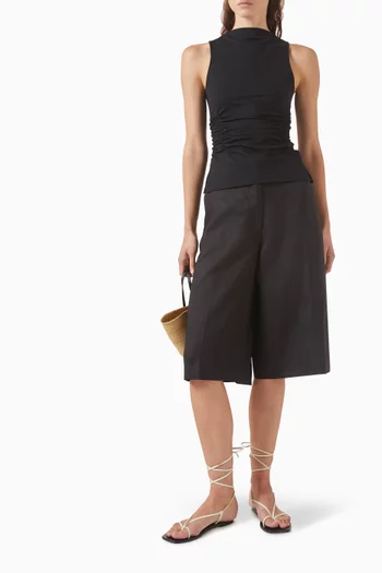 Utility Bermuda Shorts in Linen