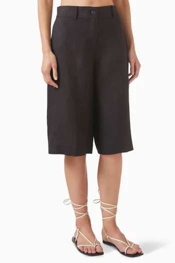 Utility Bermuda Shorts in Linen