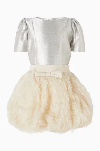 Metallic Puff Sleeves Top