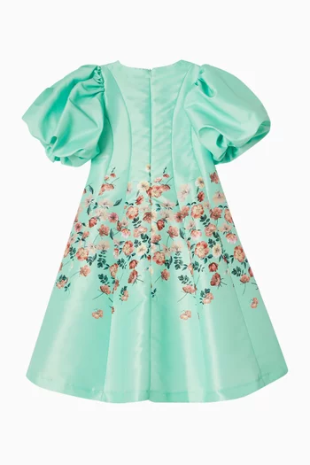 Floral Print Puff Sleeve Dress