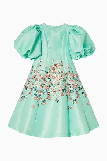 Floral Print Puff Sleeve Dress