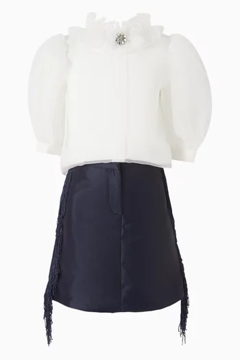 High Neck Blouse in Organza