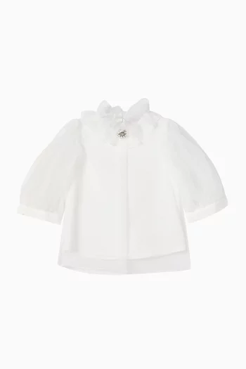 High Neck Blouse in Organza