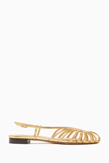 Devon Slingback Sandals in Metallic Leather