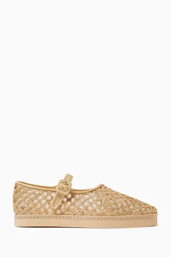 Rita Mary Jane Flats in Raffia