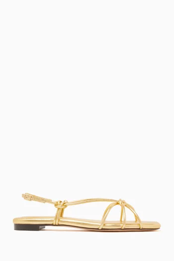 Karly Slingback Flats in Metallic Leather
