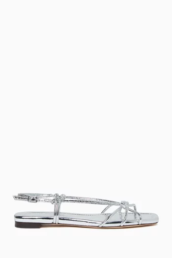 Karly Slingback Flats in Metallic Leather