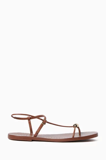 Lara Flat Sandals in Leather