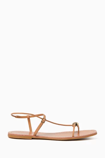 Lara Flat Sandals in Leather
