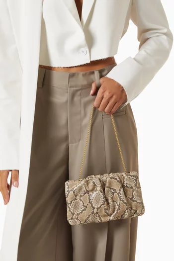 Small Serena Clutch in Snake-embossed Leather