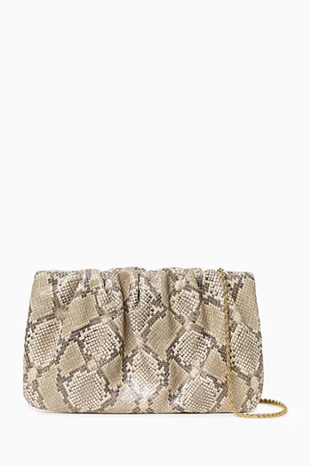Small Serena Clutch in Snake-embossed Leather