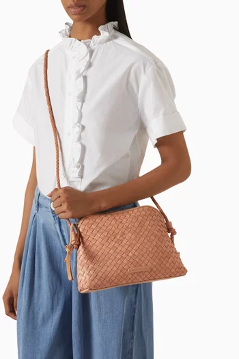 Medium Mallory Crossbody Bag in Woven Leather