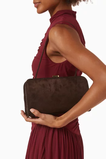 Small Zella Clutch in Split Suede