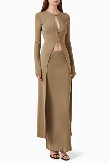 Straight Line Long Cardigan in Slinky-knit