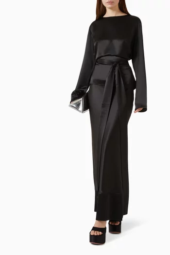 Alba Tie-waist Cropped Top in Satin